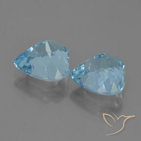 Gemas de Topacio Azul Suizo natural de 8.48 ct, Corazón, VVS