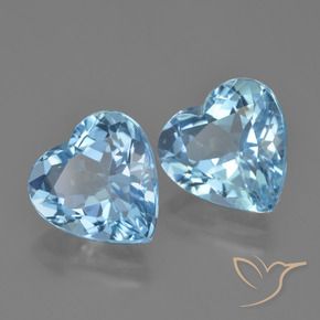 Gemas de topacio azul natural de 8,61 ct, forma de corazón, VVS