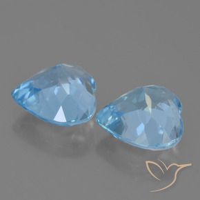 Gemas de topacio azul natural de 8,61 ct, forma de corazón, VVS