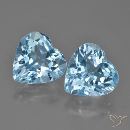 8.34ctw Natural Azul Suizo Topacio, Corazón, VVS-VS