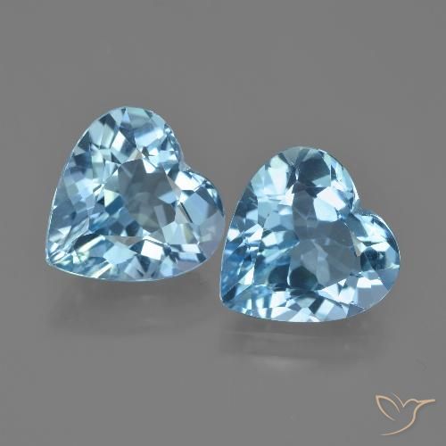 7.83ctw Natural Azul Cielo Topacio, Corazón, VVS-VS