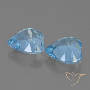 Gemas de Topacio Azul Cielo natural de 7.83 ct, Corazón, VVS-VS