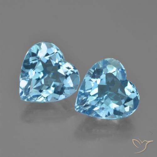 8.42ctw Natural Azul Suizo Topacio, Corazón, VVS
