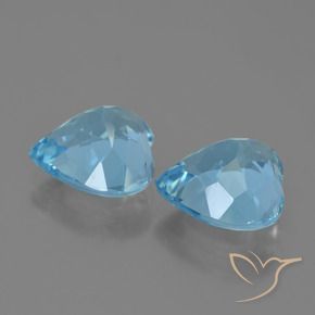 Gemas de Topacio Azul Suizo natural de 8.42 ct, Corazón, VVS