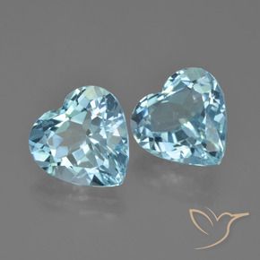 Gemas de Topacio Azul Cielo natural de 8.81 ct, Corazón, VVS-VS