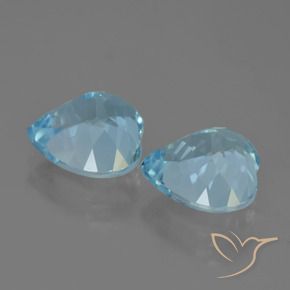 Gemas de Topacio Azul Cielo natural de 8.81 ct, Corazón, VVS-VS