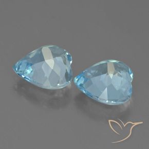 Gemas de Topacio Azul Cielo natural de 8.03 ct, Corazón, VVS