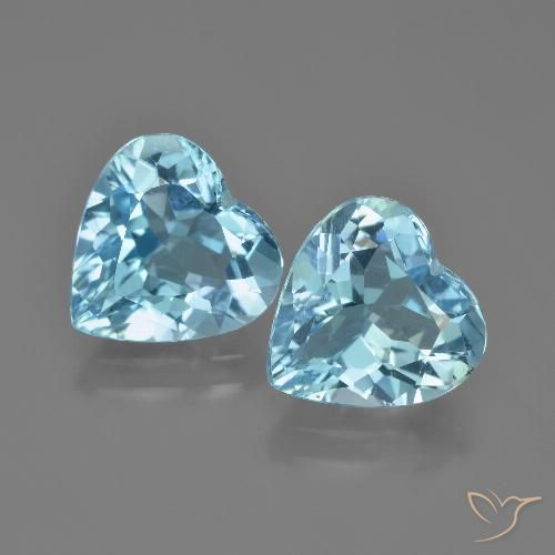7.65ctw Natural Azul Cielo Topacio, Corazón, VVS-VS