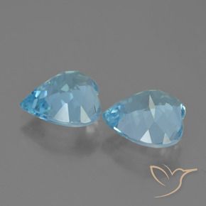 Gemas de Topacio Azul Cielo natural de 7.65 ct, Corazón, VVS-VS