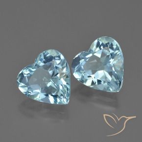 Gemas de Topacio Azul Cielo natural de 8.21 ct, Corazón, VVS-VS