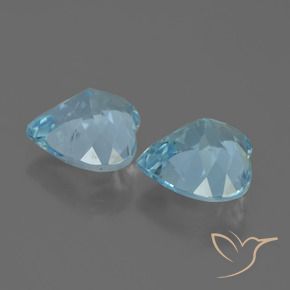 Gemas de Topacio Azul Cielo natural de 8.21 ct, Corazón, VVS-VS