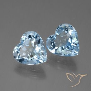 Gemas de Topacio Azul Cielo natural de 8.28 ct, Corazón, VVS-VS