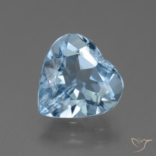 3.48ct Natural Azul Suizo Topacio, Corazón, VVS