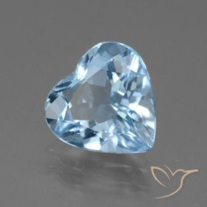 Topacio Azul Suizo natural de 3.48 ct, Corazón, VVS