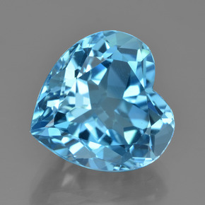 Topacio Azul intenso natural de 9.76 ct, Forma de corazón, VVS