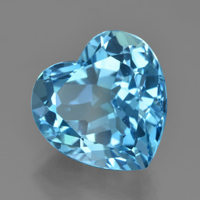 Topacio Azul intenso natural de 9.76 ct, Forma de corazón, VVS