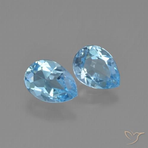1.63ctw Natural Azul Cielo Topacio, En forma de pera, VVS