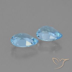 Gemas de Topacio Azul Cielo natural de 1.63 ct, En forma de pera, VVS