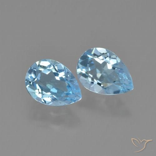 1.70ctw Natural Azul Cielo Topacio, En forma de pera, VVS-VS