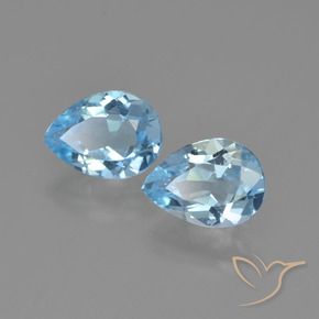 Gemas de Topacio Azul Cielo natural de 1.70 ct, En forma de pera, VVS-VS