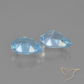 Gemas de Topacio Azul Cielo natural de 1.70 ct, En forma de pera, VVS-VS