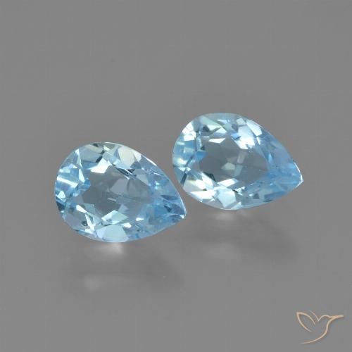 1.55ctw Natural Azul Cielo Topacio, En forma de pera, VVS-VS