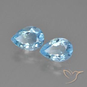 Gemas de Topacio Azul Cielo natural de 1.55 ct, En forma de pera, VVS-VS