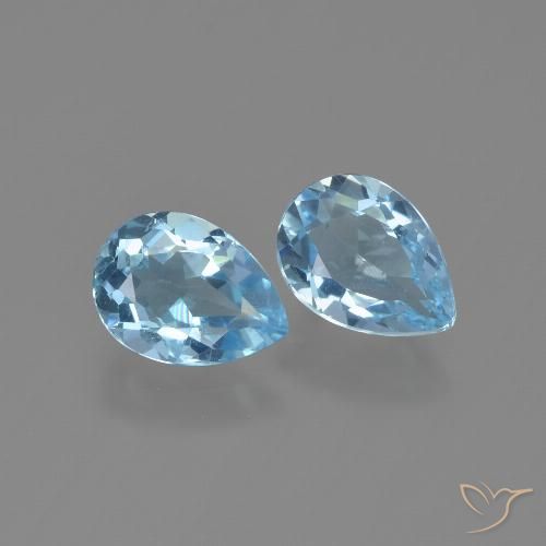 1.71ctw Natural Azul Cielo Topacio, En forma de pera, VVS