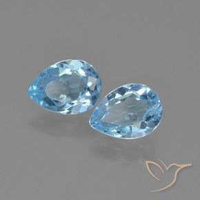 Gemas de Topacio Azul Cielo natural de 1.71 ct, En forma de pera, VVS