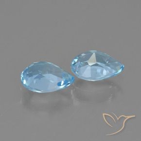 Gemas de Topacio Azul Cielo natural de 1.71 ct, En forma de pera, VVS