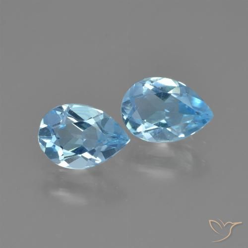 1.52ctw Natural Azul Cielo Topacio, En forma de pera, VVS-VS