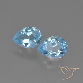 Gemas de Topacio Azul Cielo natural de 1.46 ct, En forma de pera, VVS-VS