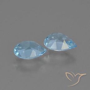 Gemas de Topacio Azul Cielo natural de 1.46 ct, En forma de pera, VVS-VS