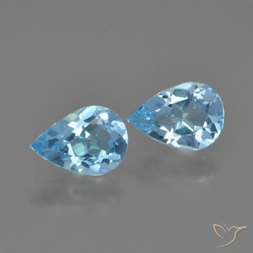 1.49ctw Natural Azul Cielo Topacio, En forma de pera, VVS-VS