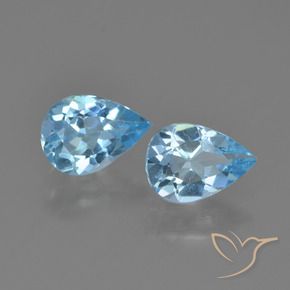 Gemas de Topacio Azul Cielo natural de 1.49 ct, En forma de pera, VVS-VS