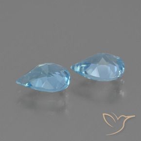Gemas de Topacio Azul Cielo natural de 1.49 ct, En forma de pera, VVS-VS