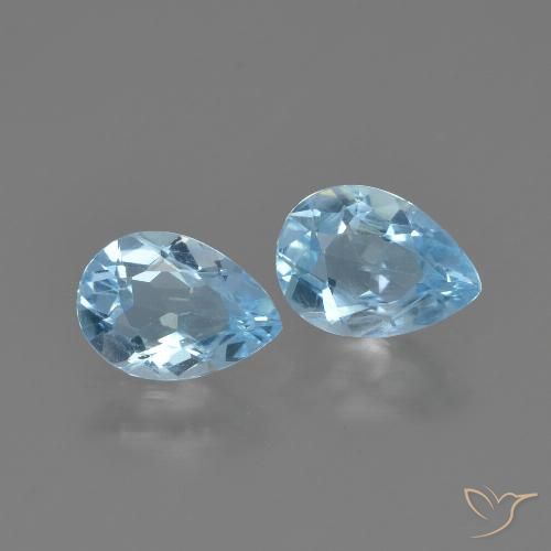 1.62ctw Natural Azul Cielo Topacio, En forma de pera, VVS