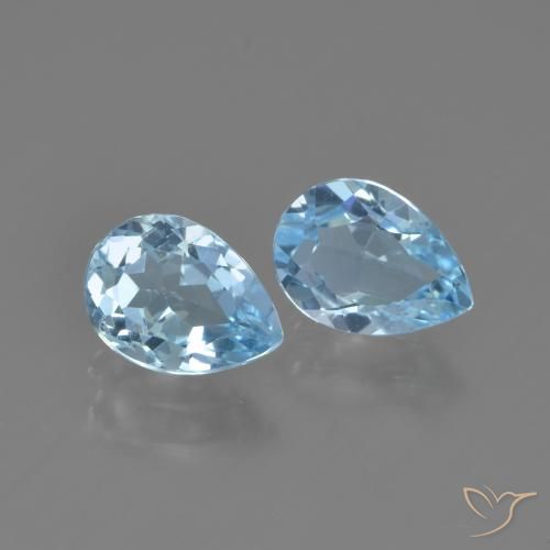 1.85ctw Natural Azul Cielo Topacio, En forma de pera, VVS