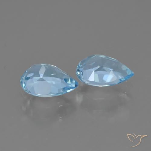 Gemas de Topacio Azul Cielo natural de 1.85 ct, En forma de pera, VVS