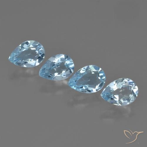 3.24ctw Natural Azul Cielo Topacio, En forma de pera, VVS-VS