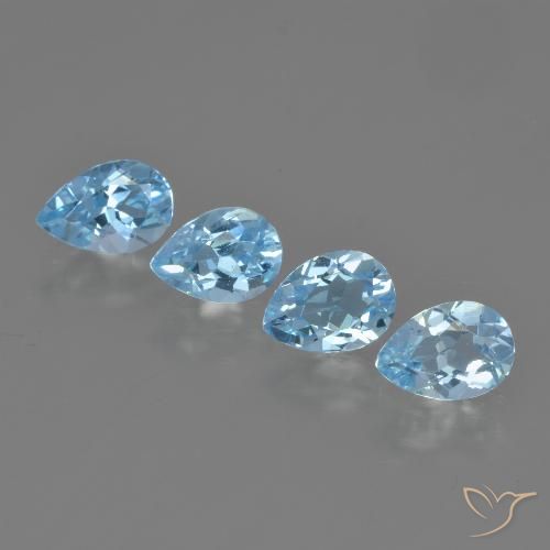 3.09ctw Natural Azul Suizo Topacio, En forma de pera, VVS-VS