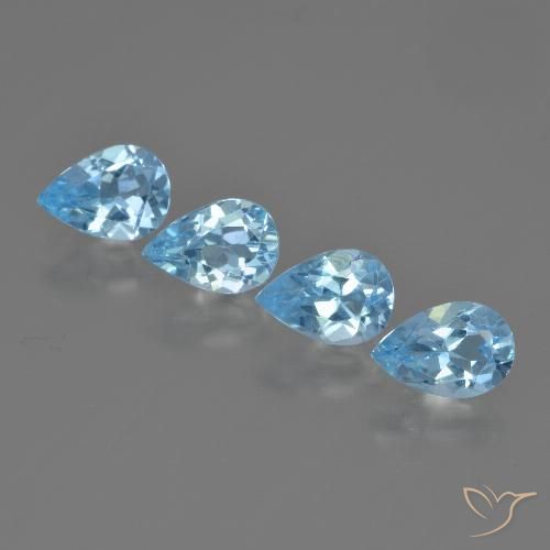 2.89ctw Natural Azul Cielo Topacio, En forma de pera, VVS
