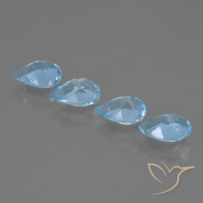 Gemas de Topacio Azul Cielo natural de 2.89 ct, En forma de pera, VVS