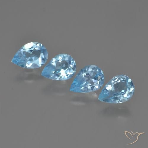 2.85ctw Natural Azul Cielo Topacio, En forma de pera, VVS