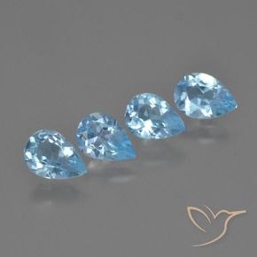 Gemas de Topacio Azul Cielo natural de 2.85 ct, En forma de pera, VVS