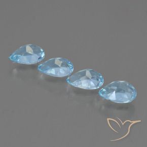 Gemas de Topacio Azul Cielo natural de 3.30 ct, En forma de pera, VVS-VS