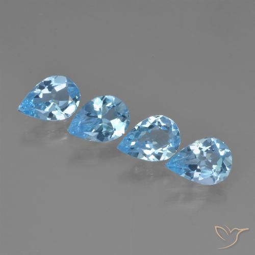 2.71ctw Natural Azul Cielo Topacio, En forma de pera, VVS