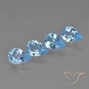Gemas de Topacio Azul Cielo natural de 2.71 ct, En forma de pera, VVS