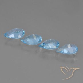 Gemas de Topacio Azul Cielo natural de 2.71 ct, En forma de pera, VVS