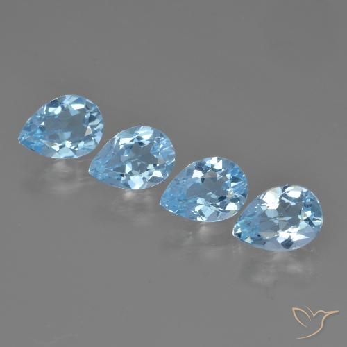 3.11ctw Natural Azul Cielo Topacio, En forma de pera, VVS